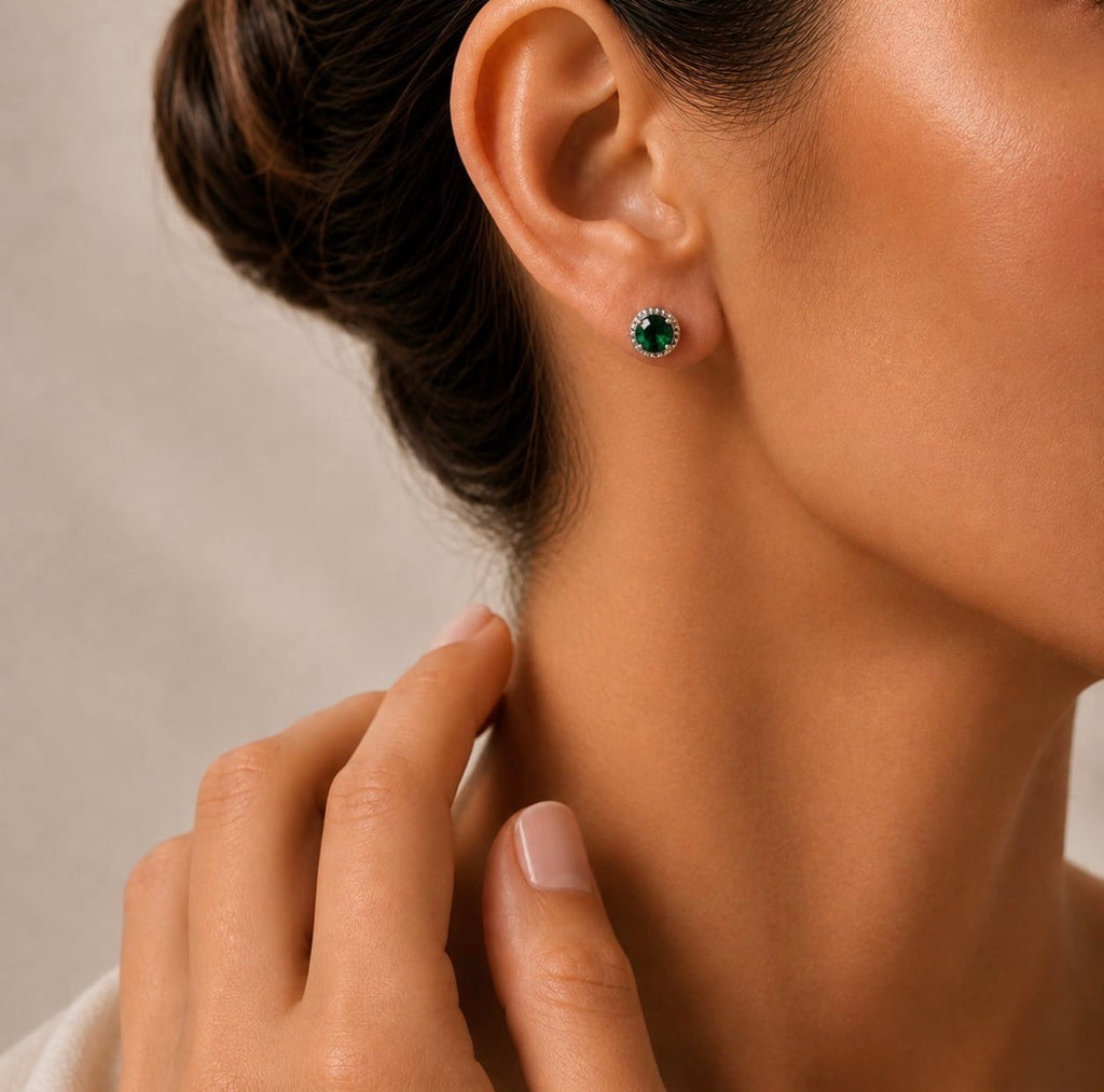 Boucles d'oreilles Méryaset vert