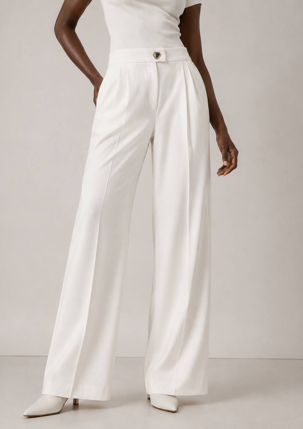 Pantalon Montaigne, blanc