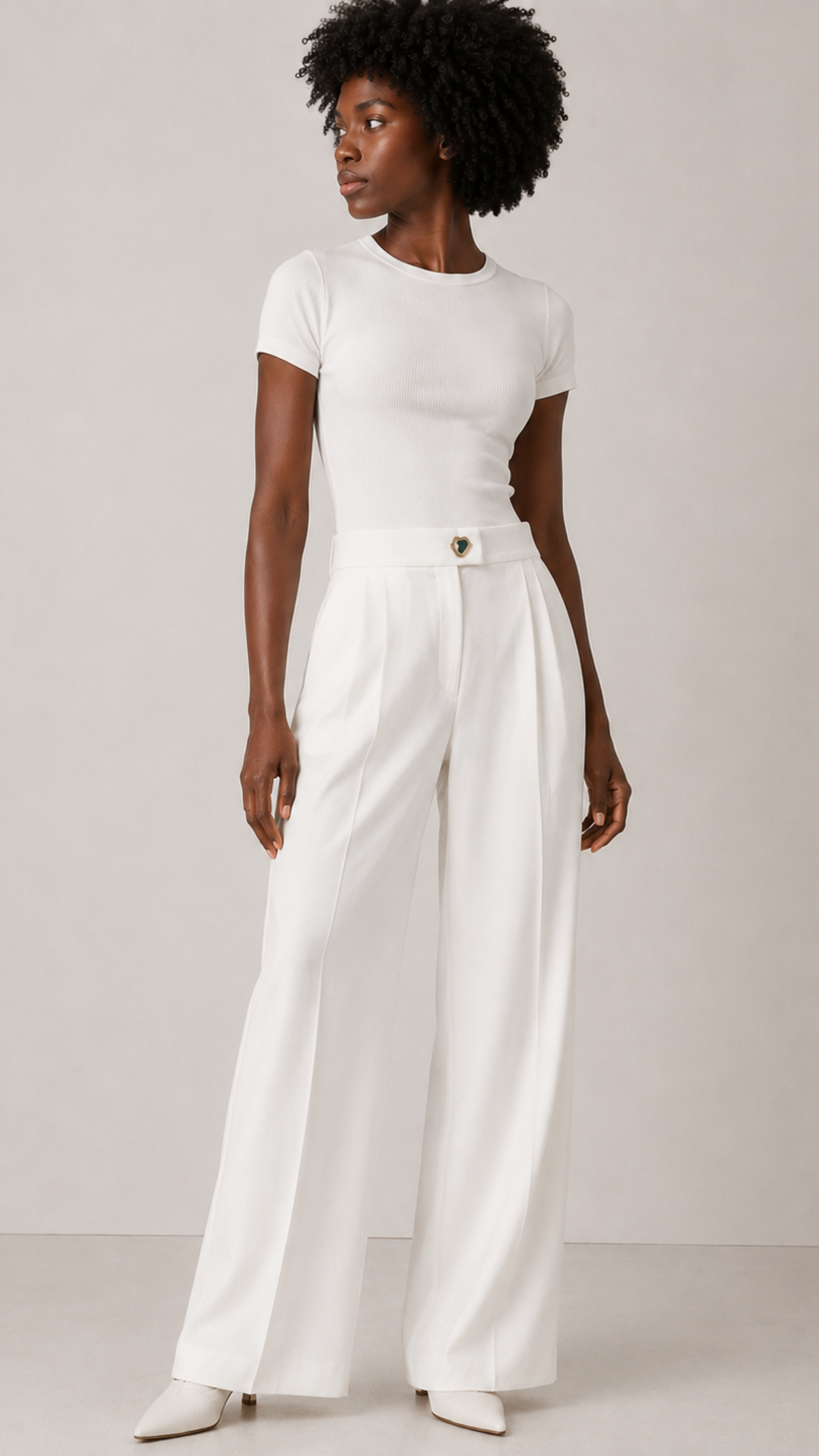 Pantalon Montaigne, blanc