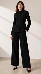  Veste Passy Noire

La Veste Passy Noire incarne l'élégance contemporaine à travers une silhouette structurée, féminine et intemporelle. Pensée pour les femmes exigeantes, cette **veste de tailleur noire** sublime naturellement la silhouette grâce à ses découpes cintrées, son **col officier** épuré et sa fermeture invisible, qui lui confèrent une allure minimaliste et sophistiquée.

Confectionnée avec le plus grand soin dans les ateliers de **MAISON HIND KROUSSA PARIS**, cette **veste haut de gamme fa