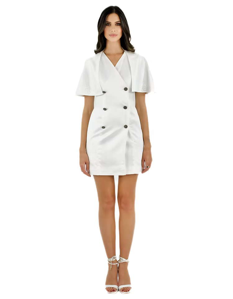 Robe cape Astérope, blanche