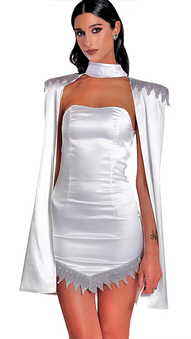 Ensemble robe Artémis et cape Apollon, blanche