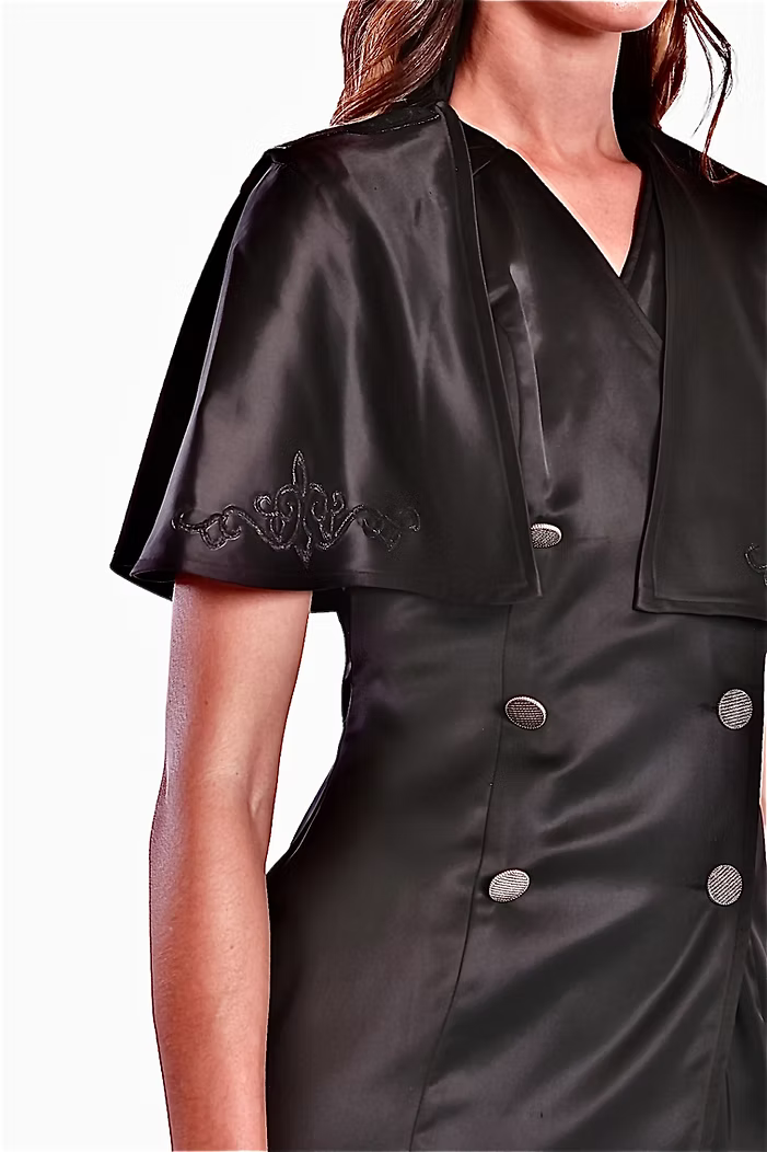 Asterope cape dress, black