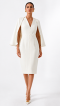 robe Louvre blanche avec cape intégré 