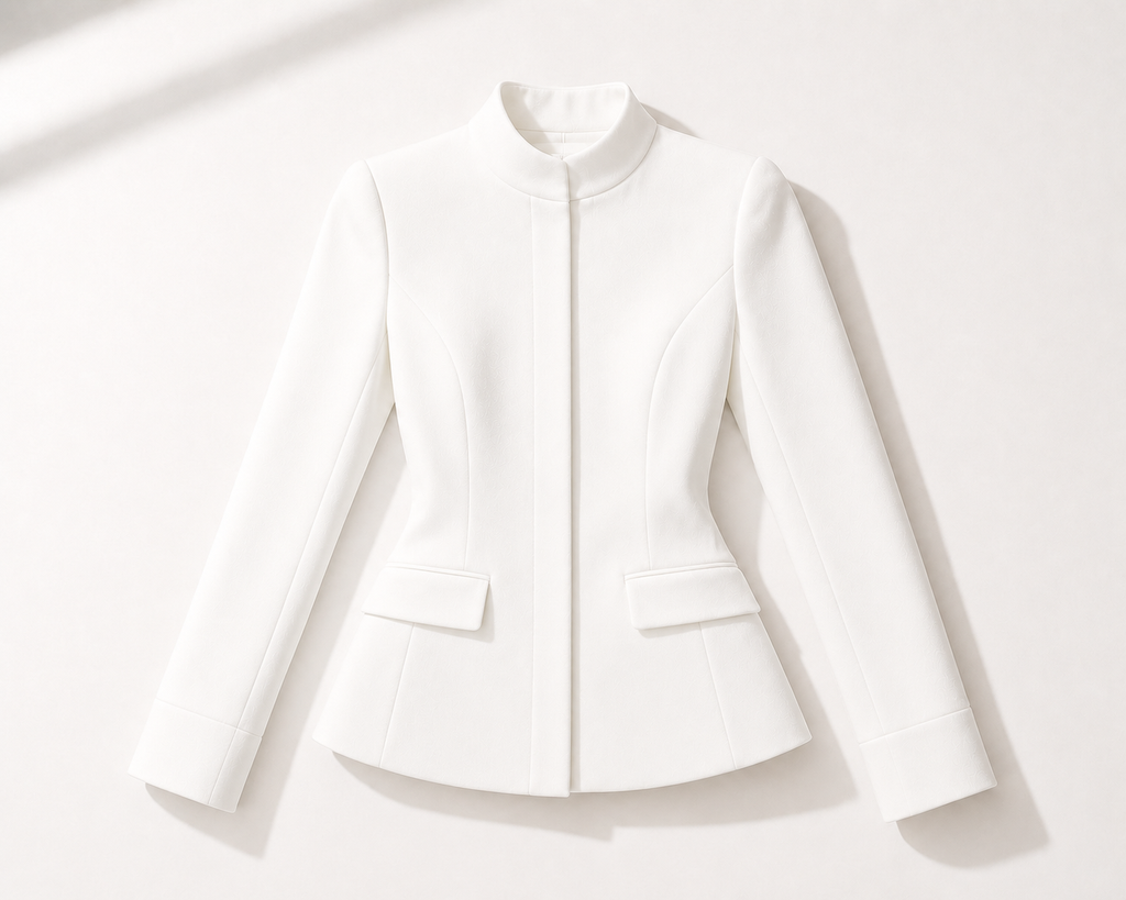 veste Passy
veste blanche femme
veste de tailleur femme
veste élégante femme
veste haut de gamme femme
veste fabriquée en France
veste made in France
veste couture femme
veste col officier
veste chic femme
veste cérémonie femme
veste mariage civil
veste minimaliste femme
veste luxe femme
veste parisienne
maison Hind Kroussa Paris
